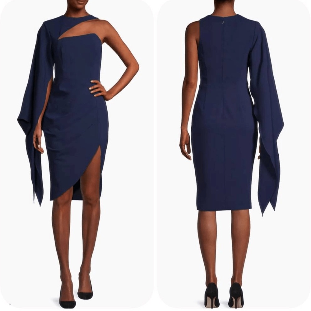 Lavish Alice Navy Gianna Cap Sleeve Mini Dress